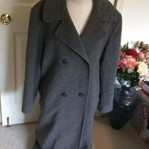 Larry Levine design gray lambswool coat sz 16 X